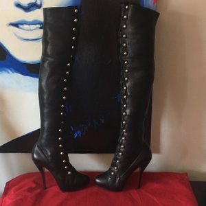 Christian Louboutin Supra Fifre Black Leather Boot